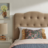Sage Premium Linen Blend Twin Headboard in Almond