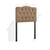 Sage Premium Linen Blend Twin Headboard in Almond