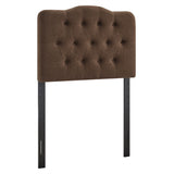 Sage Premium Linen Blend Twin Headboard in Cocoa