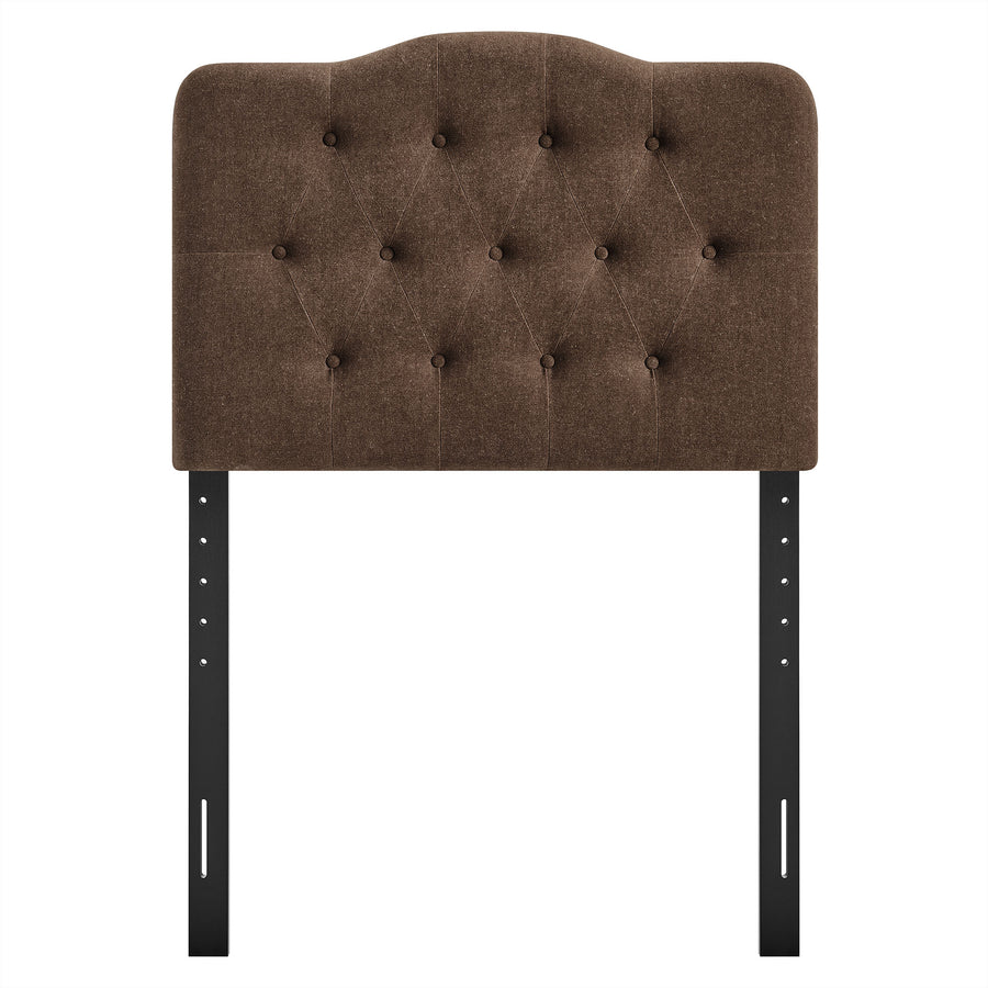Sage Premium Linen Blend Twin Headboard in Cocoa