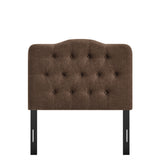 Sage Premium Linen Blend Twin Headboard in Cocoa