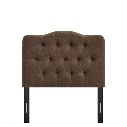 Annabel Premium Linen Blend Twin Headboard in Cocoa