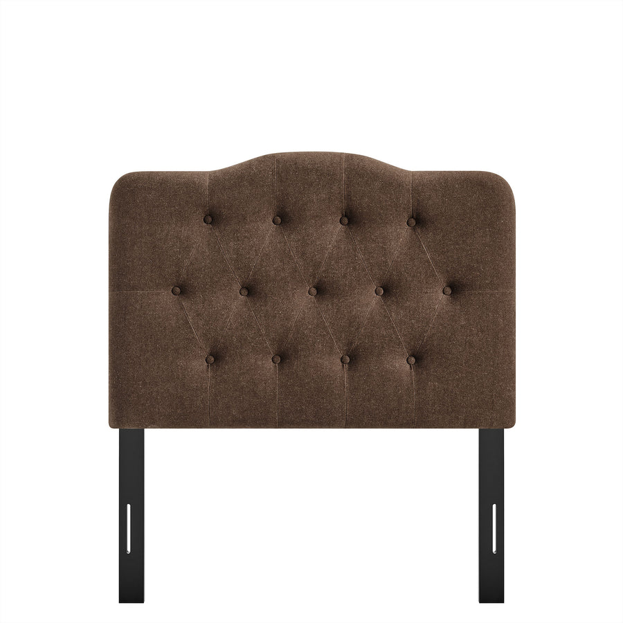 Sage Premium Linen Blend Twin Headboard in Cocoa