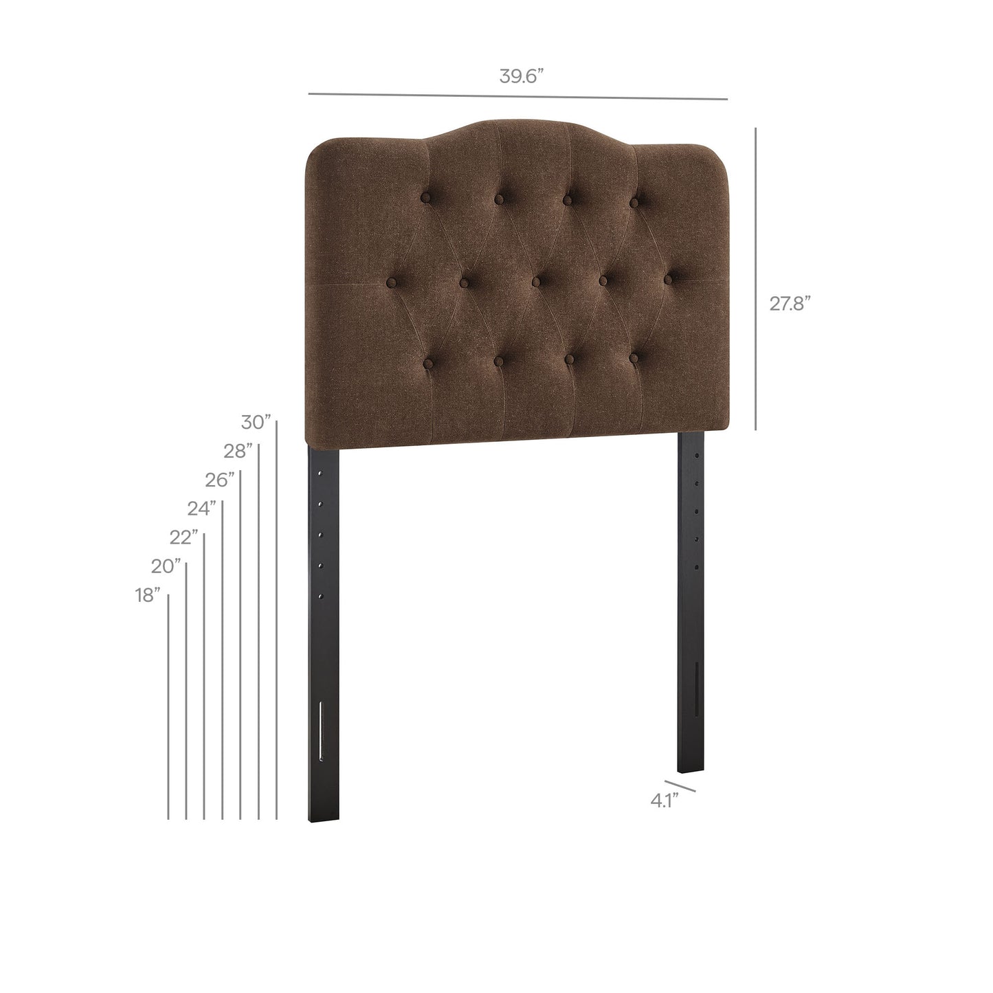 Sage Premium Linen Blend Twin Headboard in Cocoa