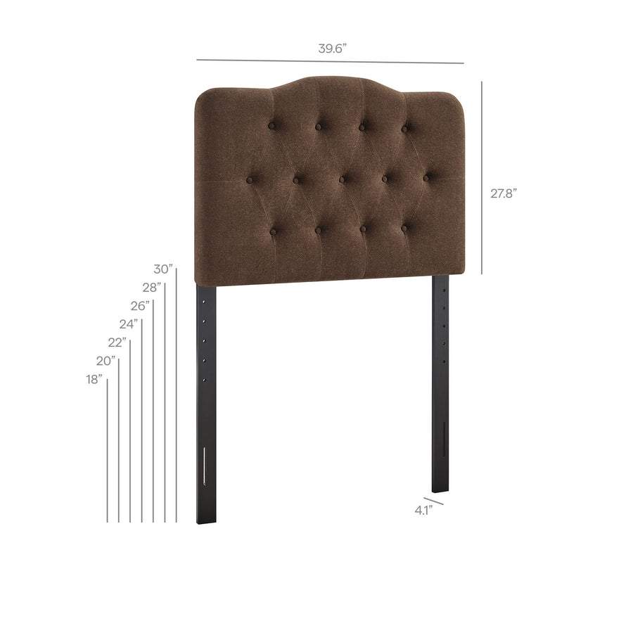 Sage Premium Linen Blend Twin Headboard in Cocoa