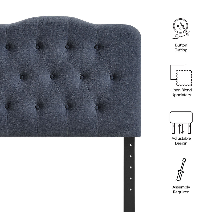 Sage Premium Linen Blend Twin Headboard in Denim