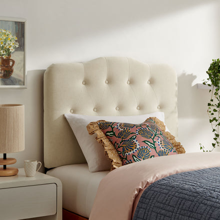 Annabel Premium Linen Blend Twin Headboard in Linen
