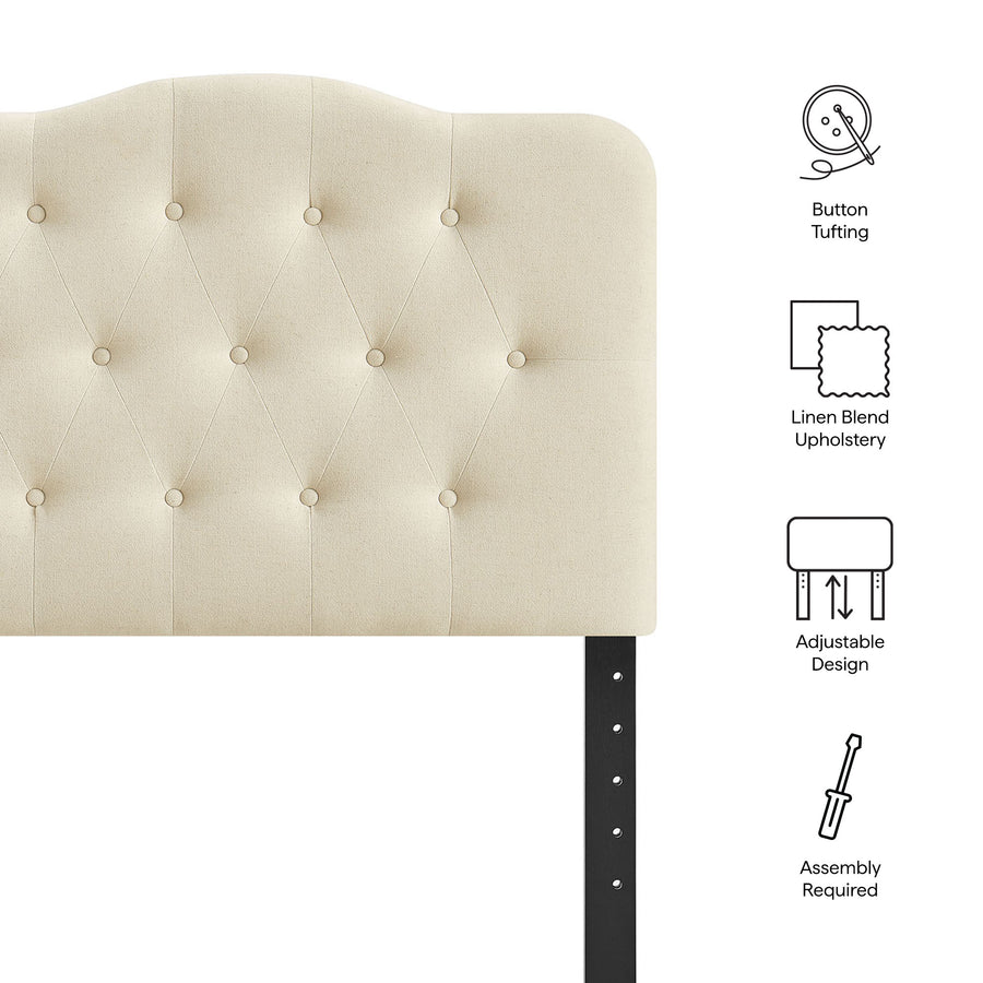 Sage Premium Linen Blend Twin Headboard in Linen
