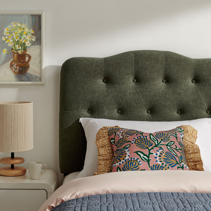 Sage Premium Linen Blend Twin Headboard in Sage