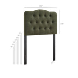 Sage Premium Linen Blend Twin Headboard in Sage