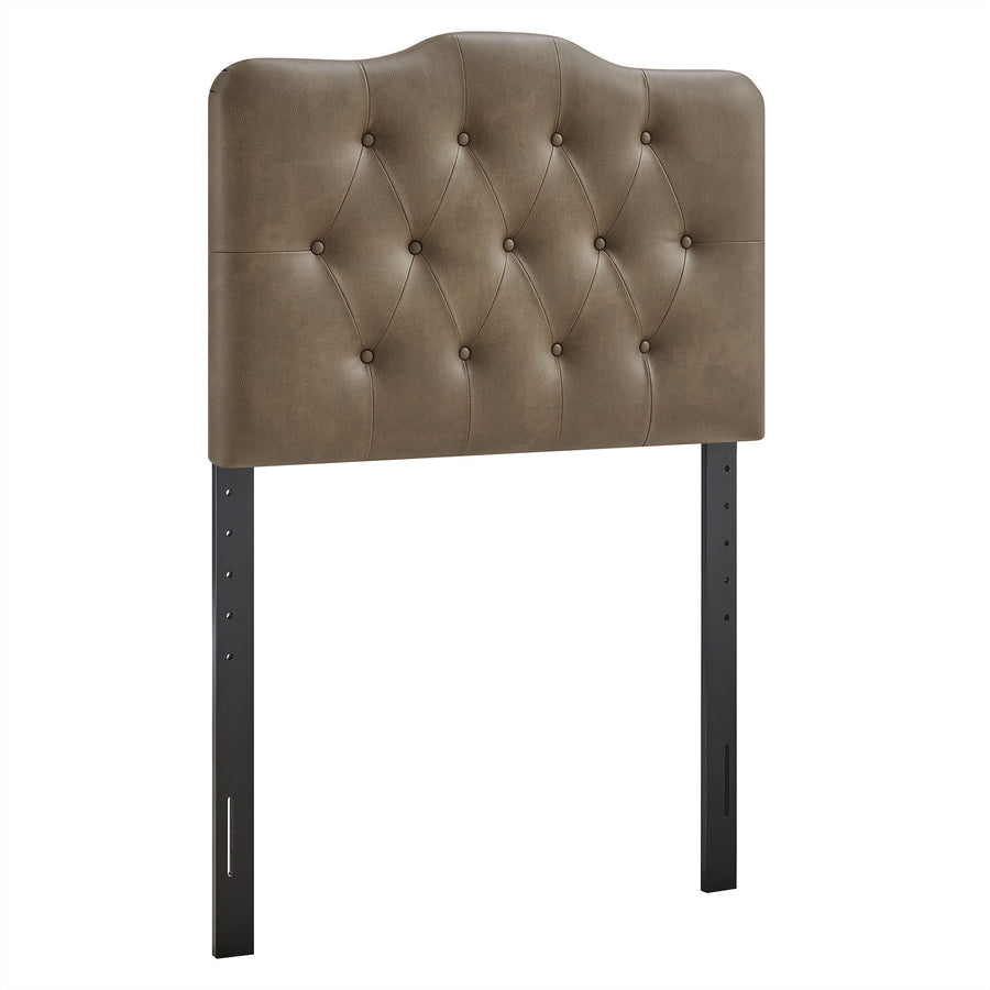 Sage Faux Leather Twin Headboard in Mushroom
