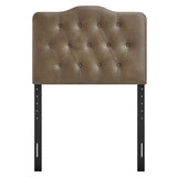 Sage Faux Leather Twin Headboard in Mushroom