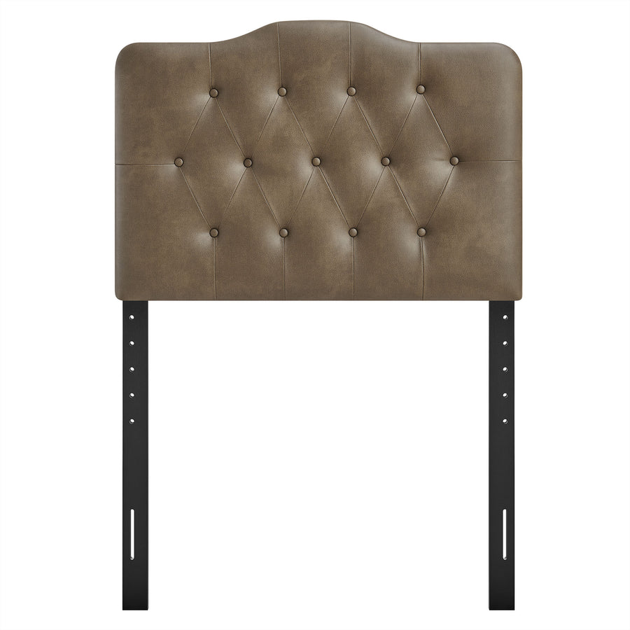 Sage Faux Leather Twin Headboard in Mushroom
