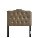 Sage Faux Leather Twin Headboard in Mushroom