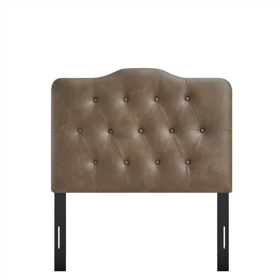 Sage Faux Leather Twin Headboard in Mushroom