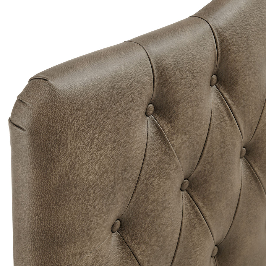 Sage Faux Leather Twin Headboard in Mushroom