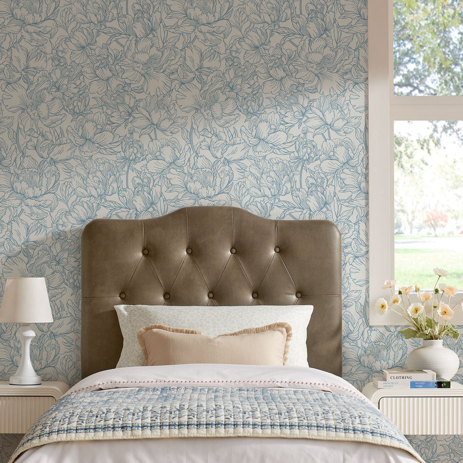 Sage Faux Leather Twin Headboard in Mushroom