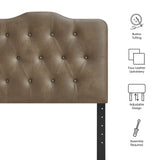 Sage Faux Leather Twin Headboard in Mushroom