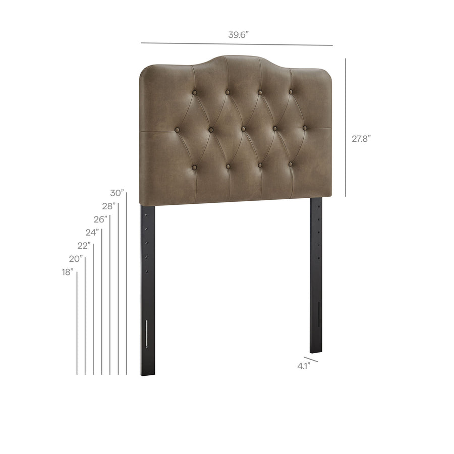 Sage Faux Leather Twin Headboard in Mushroom