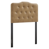 Sage Faux Leather Twin Headboard in Toast