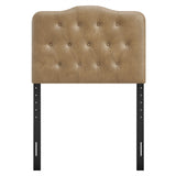 Sage Faux Leather Twin Headboard in Toast