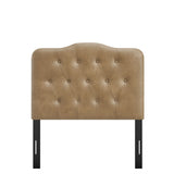 Sage Faux Leather Twin Headboard in Toast