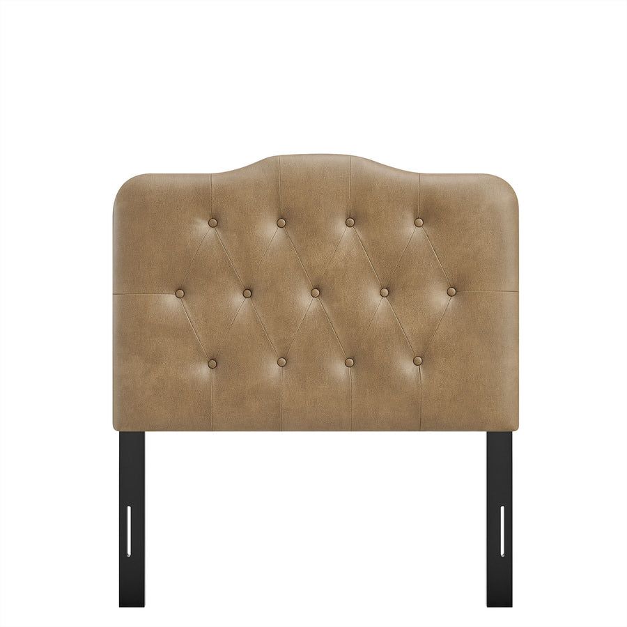 Sage Faux Leather Twin Headboard in Toast