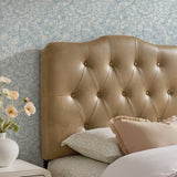 Sage Faux Leather Twin Headboard in Toast