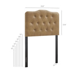 Sage Faux Leather Twin Headboard in Toast