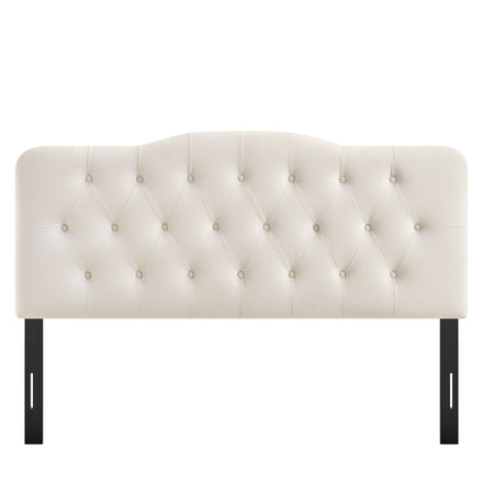 Annabel Stain-Resistant Performance Velvet Full Headboard in Alabaster