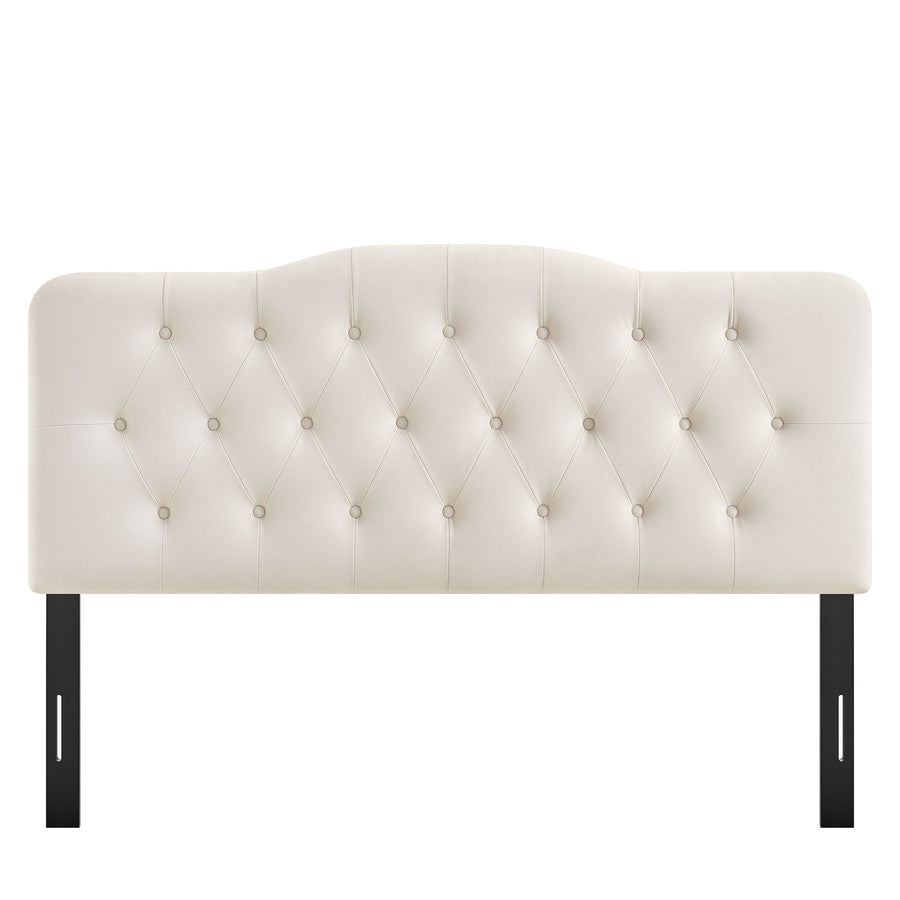 Sage Stain-Resistant Performance Velvet Full Headboard in Alabaster