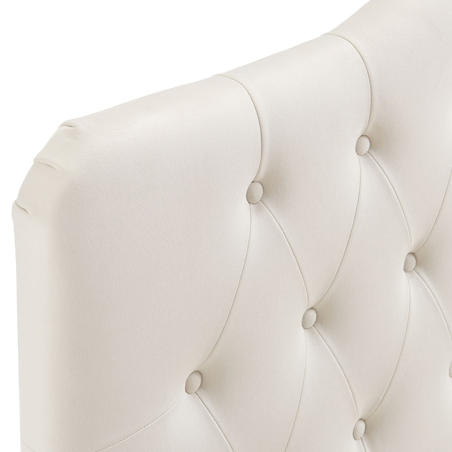 Sage Stain-Resistant Performance Velvet Full Headboard in Alabaster