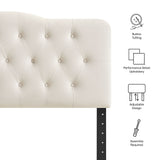 Sage Stain-Resistant Performance Velvet Full Headboard in Alabaster