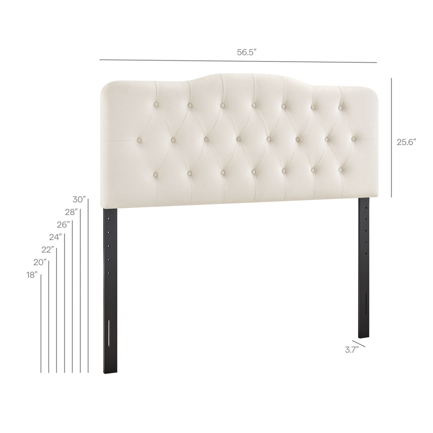 Sage Stain-Resistant Performance Velvet Full Headboard in Alabaster
