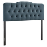 Sage Stain-Resistant Performance Velvet Full Headboard in Cadet Blue