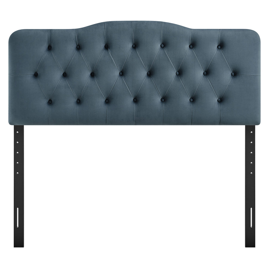 Sage Stain-Resistant Performance Velvet Full Headboard in Cadet Blue