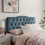 Sage Stain-Resistant Performance Velvet Full Headboard in Cadet Blue