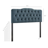 Sage Stain-Resistant Performance Velvet Full Headboard in Cadet Blue