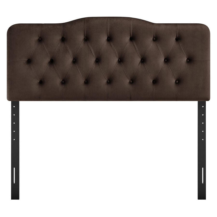 Sage Stain-Resistant Performance Velvet Full Headboard in Chocolate Brown