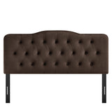 Sage Stain-Resistant Performance Velvet Full Headboard in Chocolate Brown