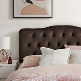 Sage Stain-Resistant Performance Velvet Full Headboard in Chocolate Brown