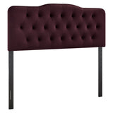 Sage Stain-Resistant Performance Velvet Full Headboard in Mulberry