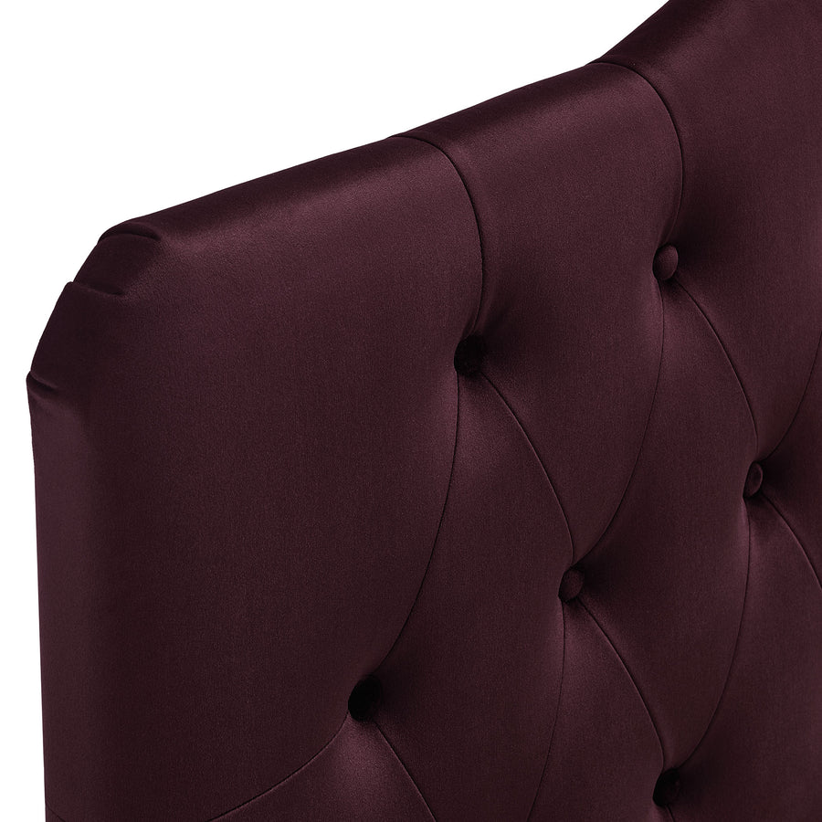 Sage Stain-Resistant Performance Velvet Full Headboard in Mulberry