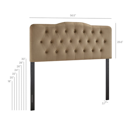 Annabel Stain-Resistant Performance Velvet Full Headboard in Taupe