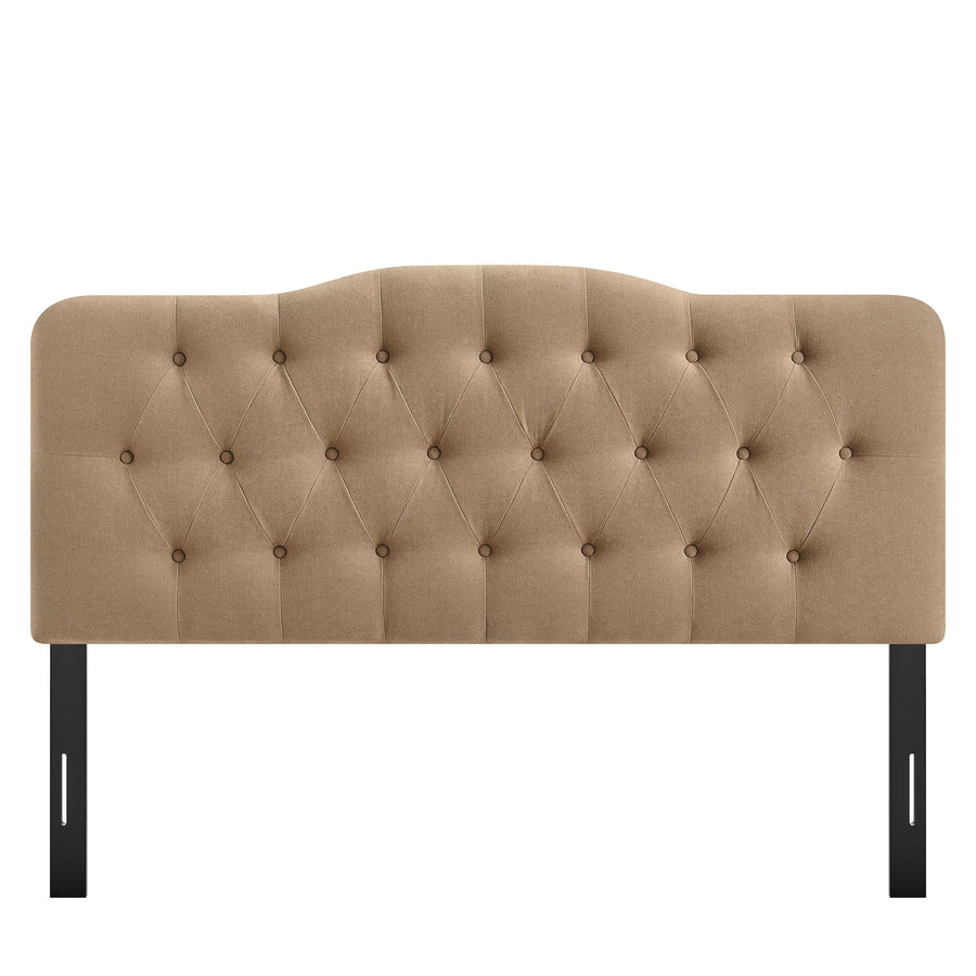 Sage Premium Linen Blend Full Headboard in Almond