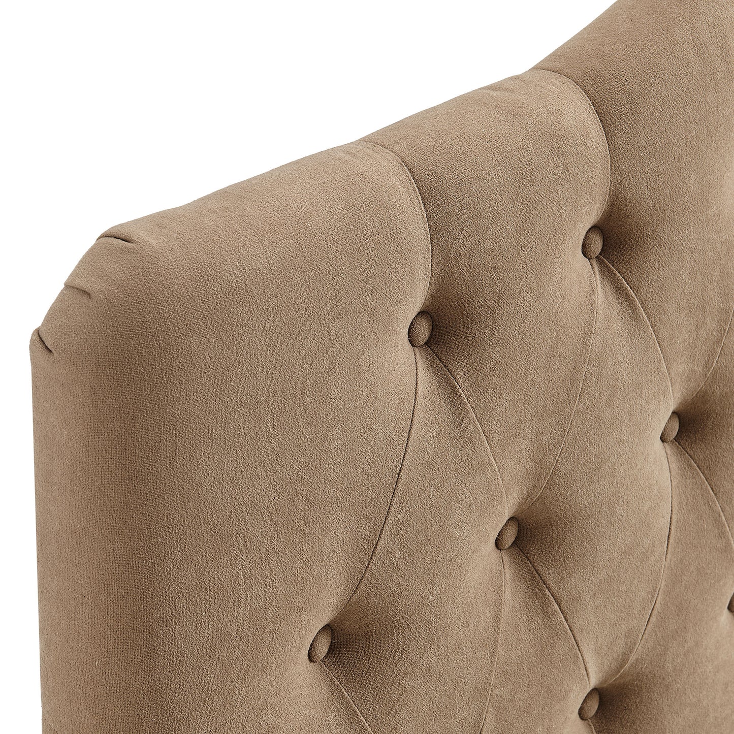 Sage Premium Linen Blend Full Headboard in Almond