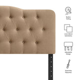 Sage Premium Linen Blend Full Headboard in Almond