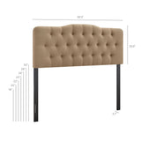 Sage Premium Linen Blend Full Headboard in Almond