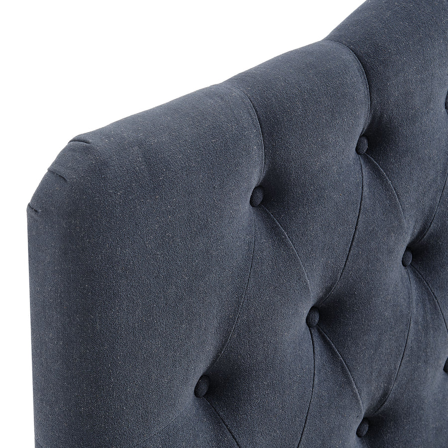 Sage Premium Linen Blend Full Headboard in Denim