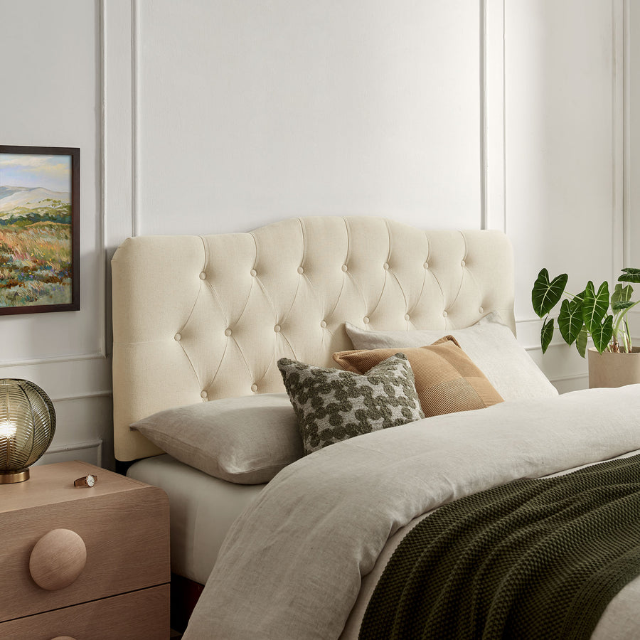 Sage Premium Linen Blend Full Headboard in Linen